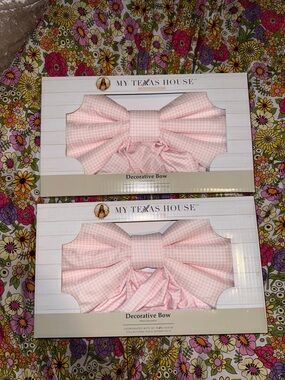 My Texas House Jumbo Gingham Bows x2 (New)